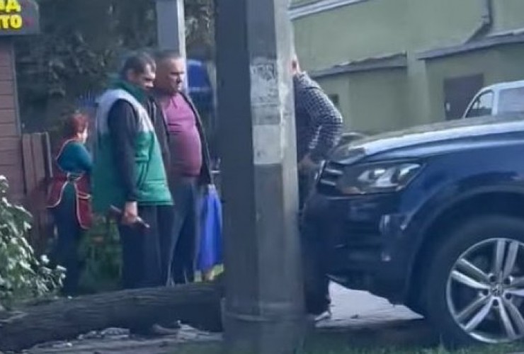 У Луцьку Touareg зніс дерево: за кермом був заступник начальника судової охорони